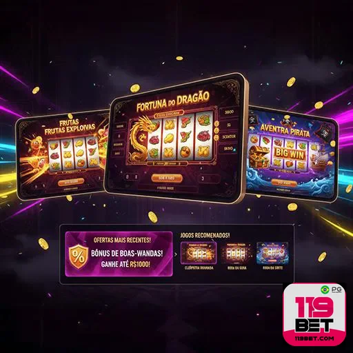 Imagem do site 119bet na página inicial, destacando apostas esportivas e jogos de cassino online.